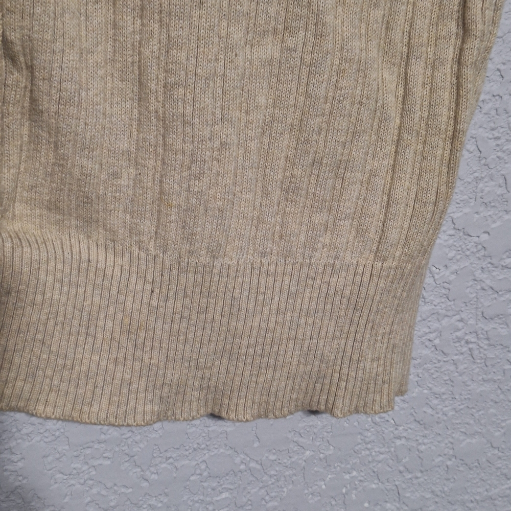 Croft & Barrow Luxe Ribbed Knit Cardigan Beige XL Minimalist Capsule Top - Picture 6 of 6